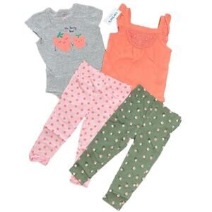 Carter's Baby Girl’s' Bodysuits Leggings 4 piece Set Size 12 Months NWT